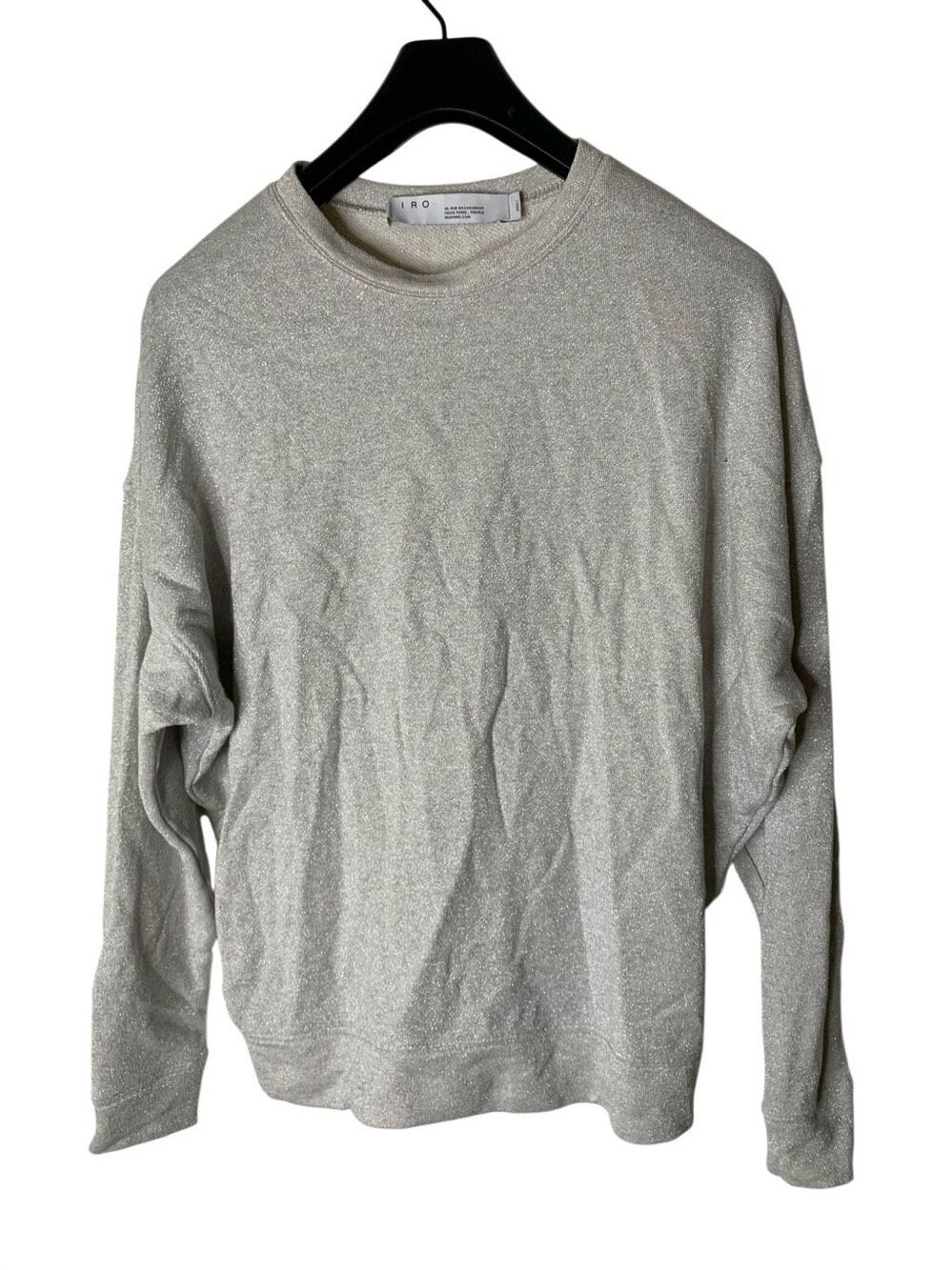 IRO sweatshirt cotton glittery silver women's size small